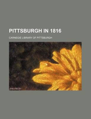 Book cover for Pittsburgh in 1816