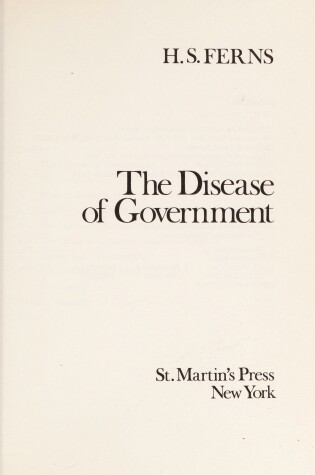 Cover of The Disease of Government