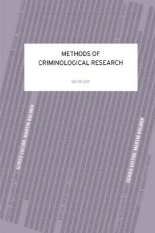 Cover of Methods of Criminological Research