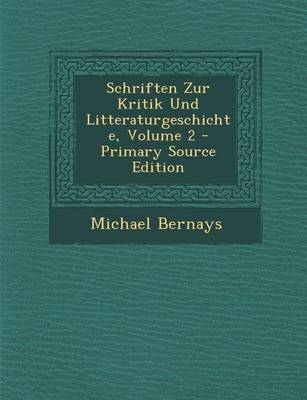 Book cover for Schriften Zur Kritik Und Litteraturgeschichte, Volume 2