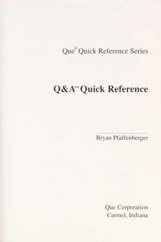 Cover of Qanda Quick Reference