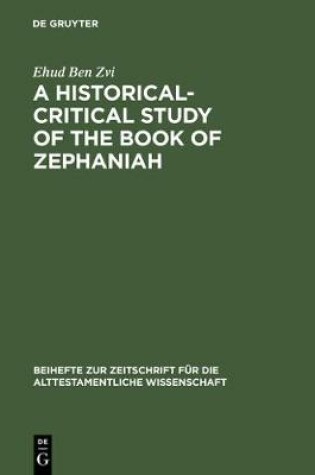 Cover of A Historical-Critical Study of the Book of Zephaniah