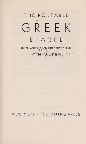 Book cover for The Portable Greek Reader