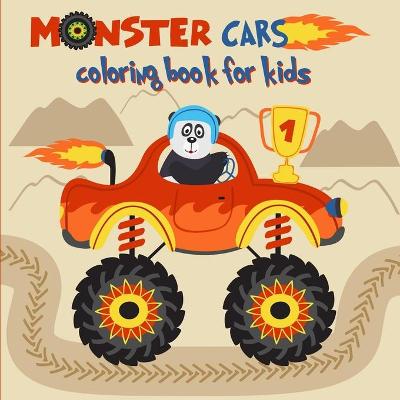 Book cover for Monster cars coloring book for kids