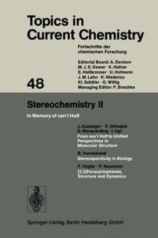 Cover of Stereochemistry II