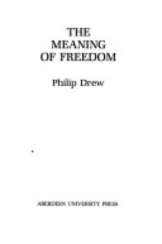 Cover of Meaning of Freedom