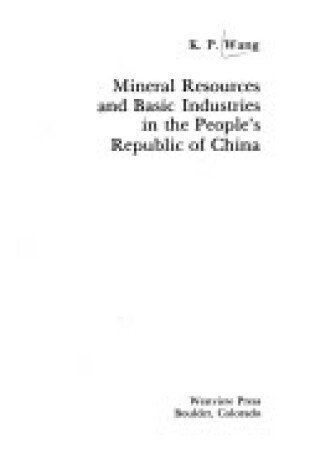 Cover of Mineral Res-china/h