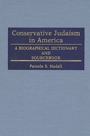 Cover of Conservative Judaism in America