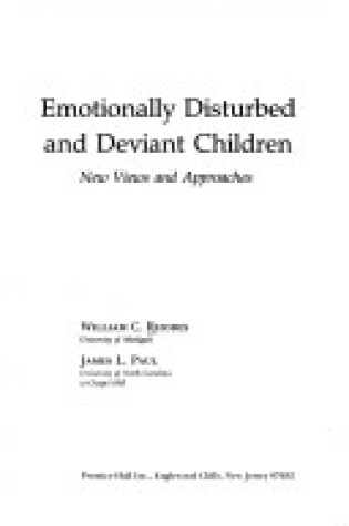 Cover of Emotionally Disturbed and Deviant Children