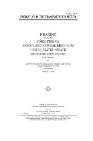 Cover of Energy use in the transportation sector