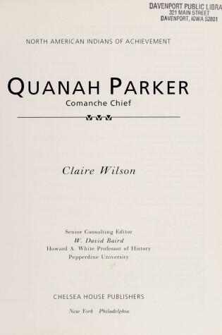 Cover of Quanah Parker (Indian Leaders)(Oop)