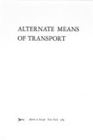 Cover of Alt Means of Transport