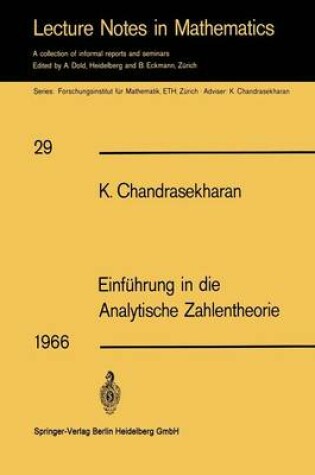 Cover of Einfuhrung in Die Analytische Zahlentheorie