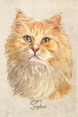 Book cover for Ginger Longhair Cat Portrait Notebook