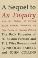 Book cover for A Sequel to "Enquiry into the Nature of Certain Nineteenth Century Pamphlets"