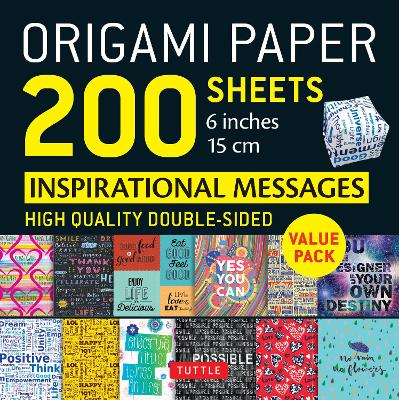 Cover of Origami Paper 200 sheets Inspirational Messages 6 inch (15 cm)