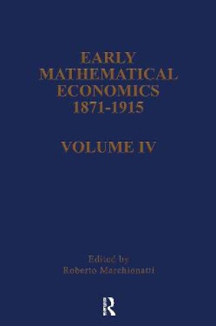 Cover of Early Mathematical Econ V4