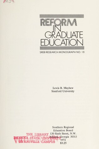 Cover of Reform in Graduate and Professional Education