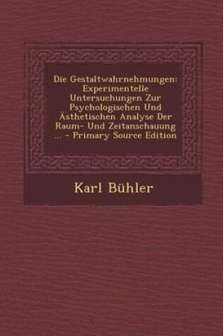 Cover of Die Gestaltwahrnehmungen