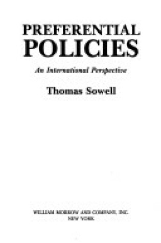 Cover of Preferential Policies