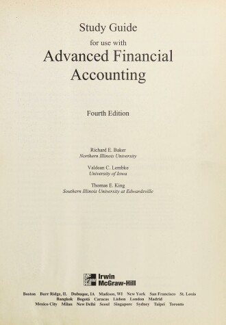 Book cover for Study Guide for Use with Advanced Financial Accounting