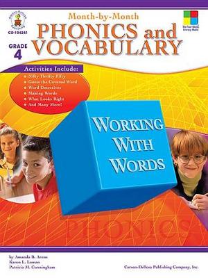 Book cover for Month-By-Month Phonics and Vocabulary, Grade 4