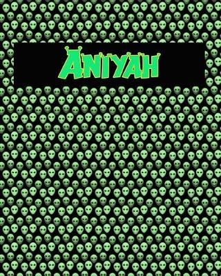 Book cover for 120 Page Handwriting Practice Book with Green Alien Cover Aniyah