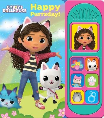 Book cover for Dreamworks Gabbys Dollhouse Happy Purrsday Sound Book