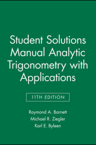 Cover of Student Solutions Manual Analytic Trigonometry with Applications