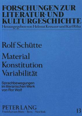 Cover of Material Konstitution Variabilitaet