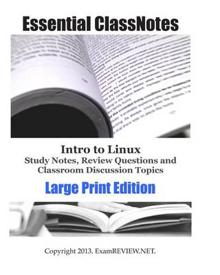 Book cover for Intro to Linux Study Notes, Review Questions and Classroom Discussion Topics Large Print Edition