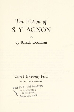 Cover of Fiction of Shmuel Yosef Agnon