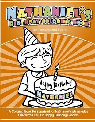Book cover for Nathaniel's Birthday Coloring Book Kids Personalized Books