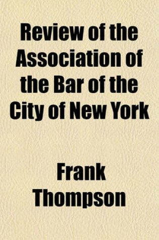 Cover of Review of the Association of the Bar of the City of New York