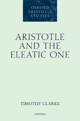 Book cover for Aristotle and the Eleatic One