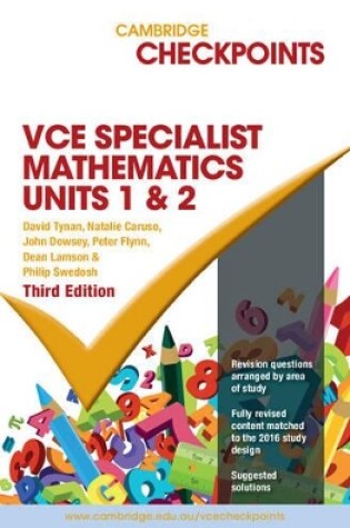 Cover of Cambridge Checkpoints VCE Specialist Maths Units 1&2