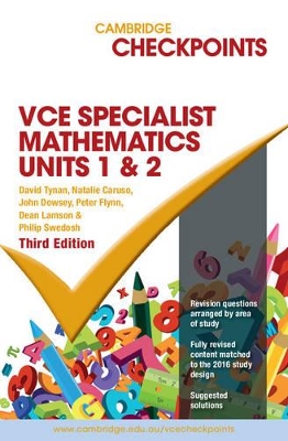 Book cover for Cambridge Checkpoints VCE Specialist Maths Units 1&2