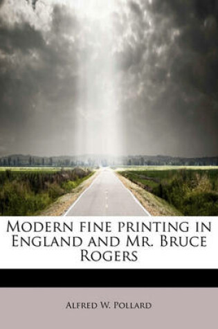 Cover of Modern Fine Printing in England and Mr. Bruce Rogers