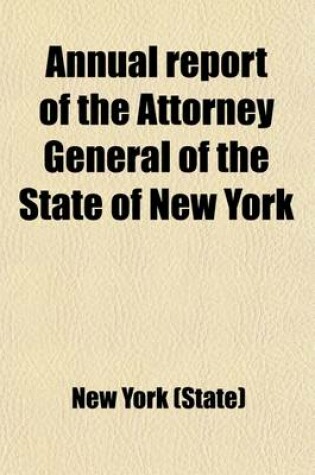 Cover of Annual Report of the Attorney General of the State of New York