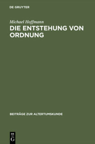 Cover of Die Entstehung von Ordnung