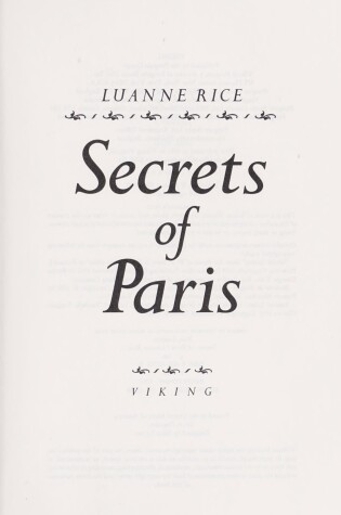 Cover of Rice Luanne : Secrets of Paris