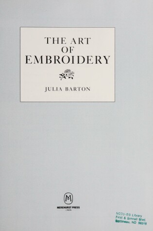 Cover of The Art of Embroidery