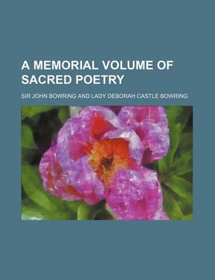 Book cover for A Memorial Volume of Sacred Poetry