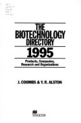 Cover of Coombs J & Alston Y:Internat Biotech Directory 1995