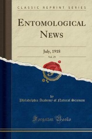 Cover of Entomological News, Vol. 29