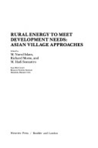 Cover of Rural Energy To Meet Development Needs