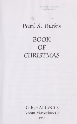 Book cover for Pearl Buck's Book of Christmas