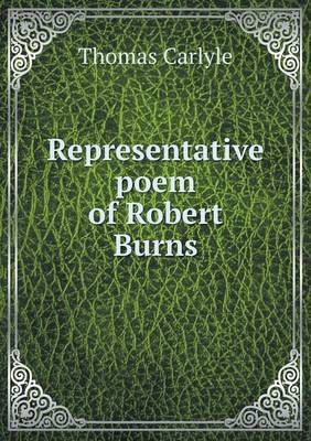 Book cover for Representative poem of Robert Burns