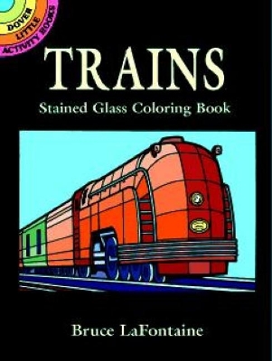 Book cover for Trains Stained Glass Colouring Book