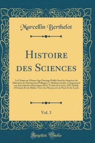 Cover of Histoire Des Sciences, Vol. 3